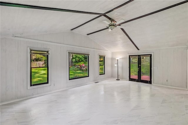 364 Stafford St SW, Marietta, GA 30064 - empty room with plenty of natural light, wooden walls, and a ceiling fan