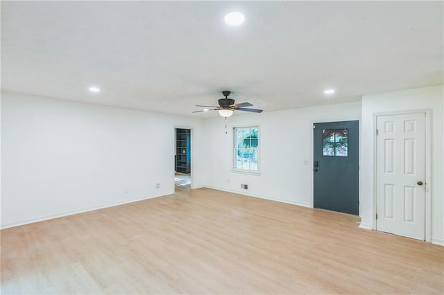 364 Stafford St SW, Marietta, GA 30064 - spare room featuring a ceiling fan, light wood finished floors, and recessed lighting
