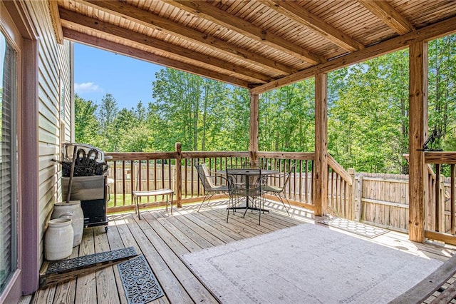 deck featuring outdoor dining space