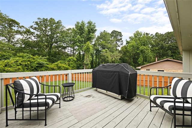 2103 Blue Creek Ct, Conley, GA 30288 - wooden deck with grilling area