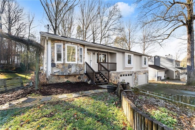 view of front of house with a garage