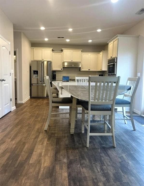 239 Lenore Ct, Hiram, GA 30141 - dining space featuring dark wood-style floors and recessed lighting