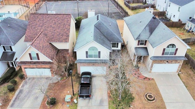 aerial view featuring a residential view