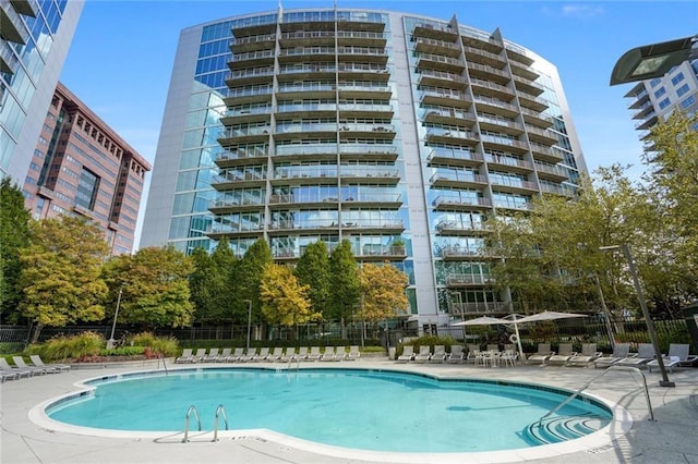 view of pool with a patio