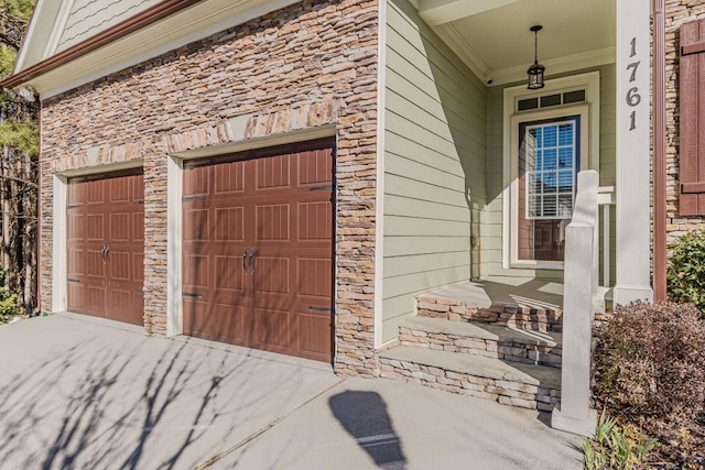 view of garage