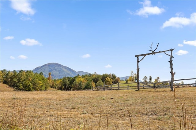 view of mountain feature featuring a rural view