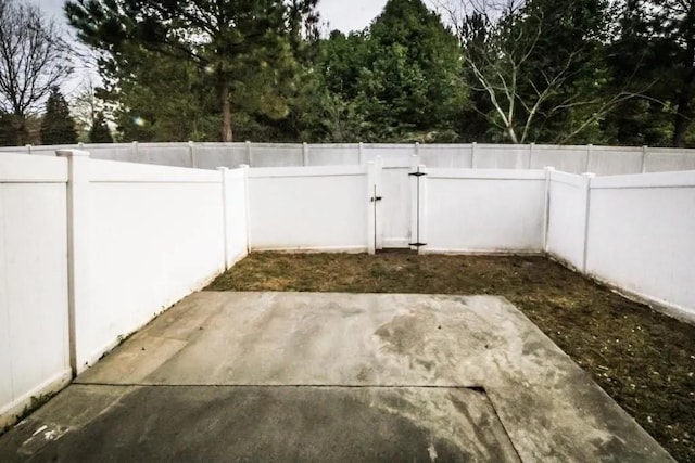 view of yard featuring a fenced backyard and a patio