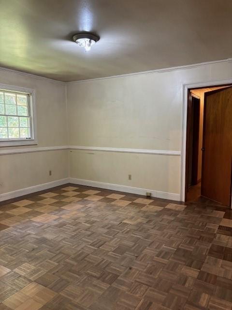 1902 Godby Rd, Atlanta, GA 30349 - empty room featuring ornamental molding and dark parquet floors