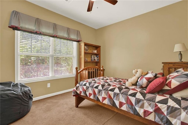 34 Laurel Way NE, White, GA 30184 - bedroom with carpet floors, baseboards, and ceiling fan
