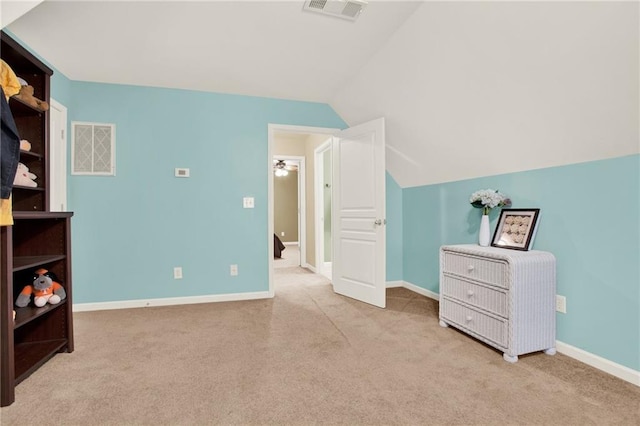 34 Laurel Way NE, White, GA 30184 - carpeted bedroom with lofted ceiling and baseboards