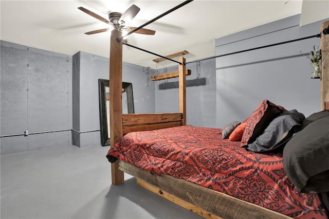 34 Laurel Way NE, White, GA 30184 - bedroom with finished concrete flooring and ceiling fan