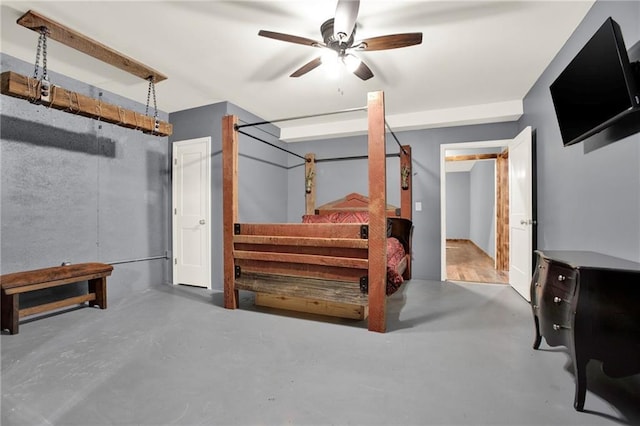 34 Laurel Way NE, White, GA 30184 - bedroom featuring finished concrete flooring and a ceiling fan
