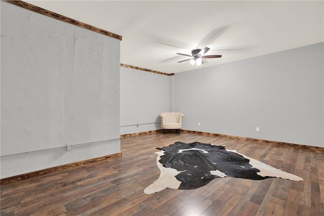 34 Laurel Way NE, White, GA 30184 - spare room featuring a ceiling fan, wood finished floors, and baseboards