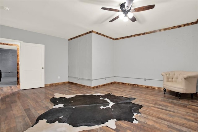 34 Laurel Way NE, White, GA 30184 - sitting room featuring wood finished floors, a ceiling fan, and baseboards