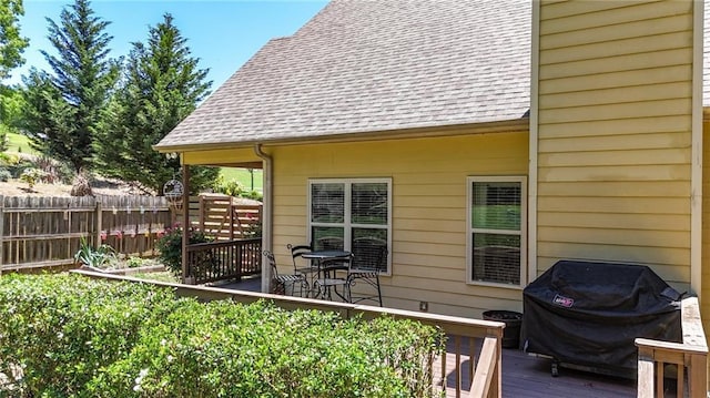 34 Laurel Way NE, White, GA 30184 - view of side of property featuring roof with shingles and a wooden deck
