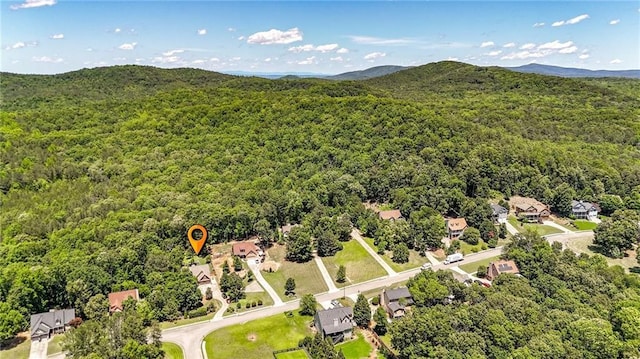 34 Laurel Way NE, White, GA 30184 - drone / aerial view of a heavily wooded area and a mountainous background