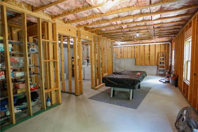 6892 Big Sky Dr, Flowery Branch, GA 30542 - below grade area featuring washer / clothes dryer and pool table