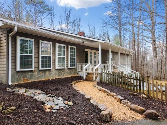 view of front of house with covered porch