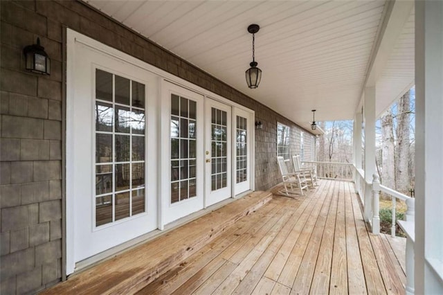 deck with covered porch