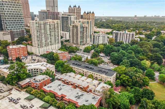 birds eye view of property featuring a view of city