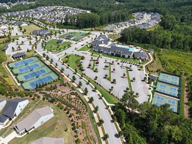 aerial view with a residential view