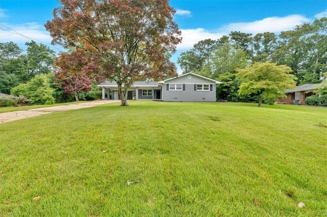 4477 Timber Ridge Dr, Douglasville, GA 30135 - ranch-style house featuring driveway, a front lawn, and a carport