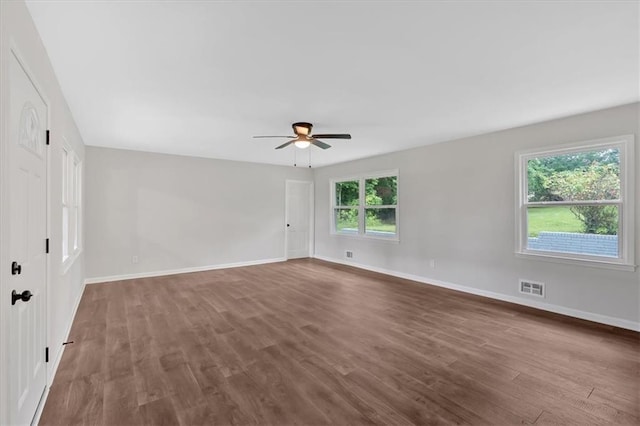 4477 Timber Ridge Dr, Douglasville, GA 30135 - spare room with dark wood-style flooring and a ceiling fan