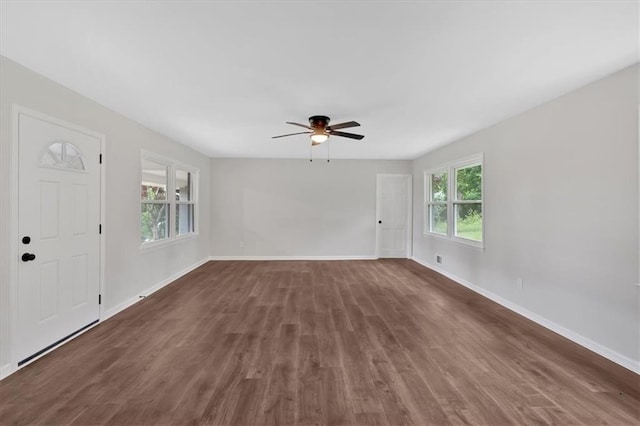 4477 Timber Ridge Dr, Douglasville, GA 30135 - spare room with ceiling fan and dark wood-type flooring