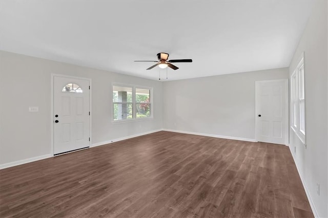 4477 Timber Ridge Dr, Douglasville, GA 30135 - entryway with ceiling fan and dark wood finished floors