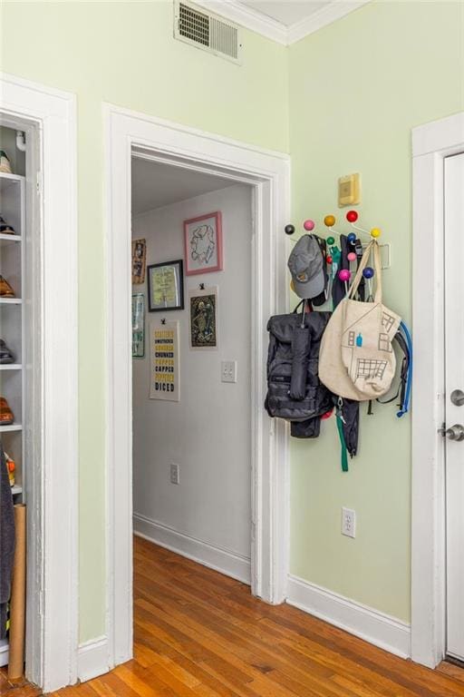 737 Barnett St NE Unit B6, Atlanta, GA 30306 - corridor featuring ornamental molding and wood finished floors