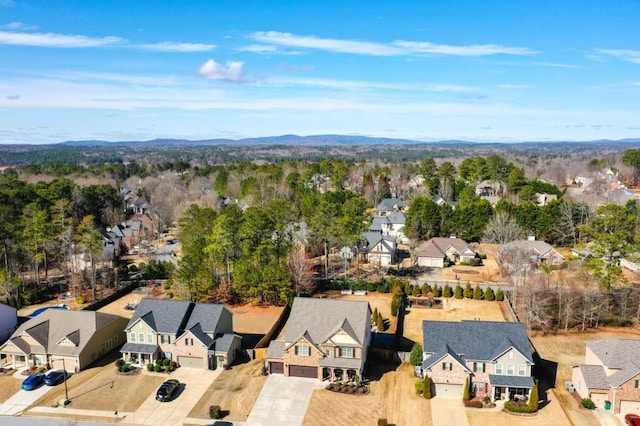 aerial view featuring a mountain view