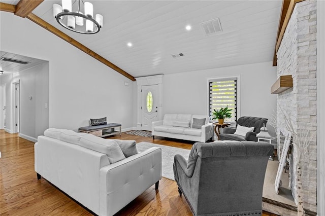 415 Southridge Rd, Winder, GA 30680 - living room with a chandelier, plenty of natural light, wood finished floors, and recessed lighting