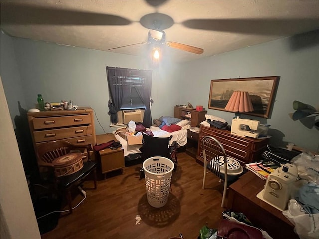 301 Sisson Ave NE, Atlanta, GA 30317 - office area with wood finished floors, a ceiling fan, and cooling unit