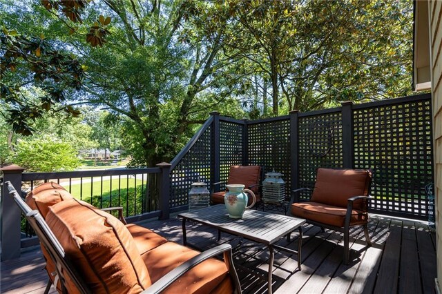 deck featuring an outdoor hangout area