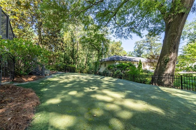 view of yard featuring fence