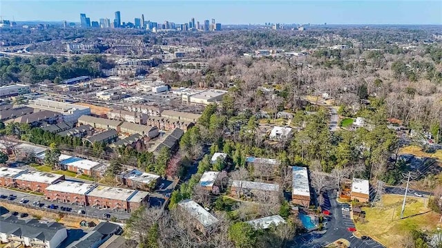 aerial view featuring a view of city