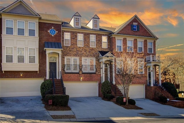 view of property with a garage