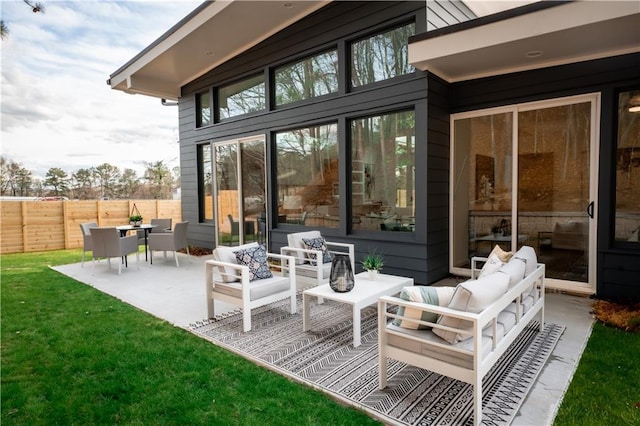 view of patio featuring outdoor lounge area