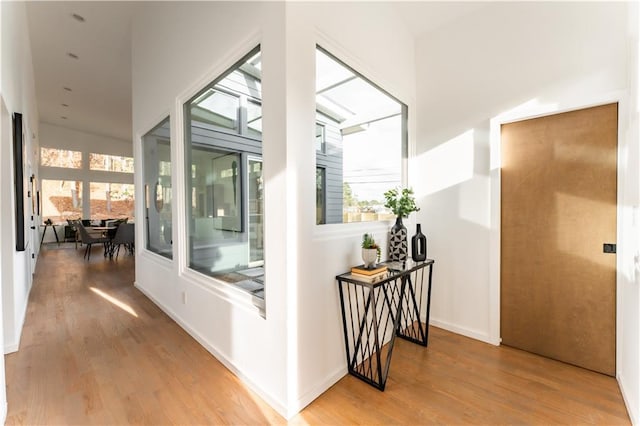 hallway featuring hardwood / wood-style flooring