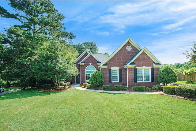 view of front of house with a front yard