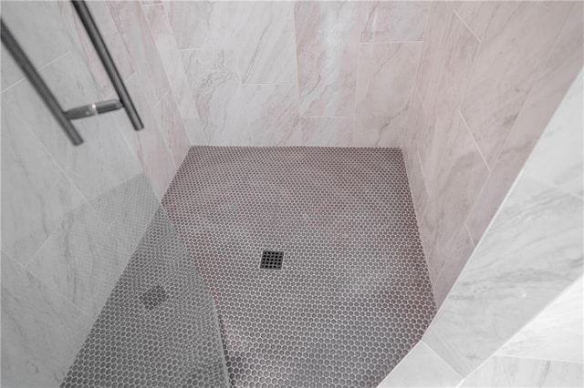 room details with a tile shower