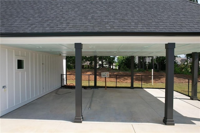 view of patio featuring a carport