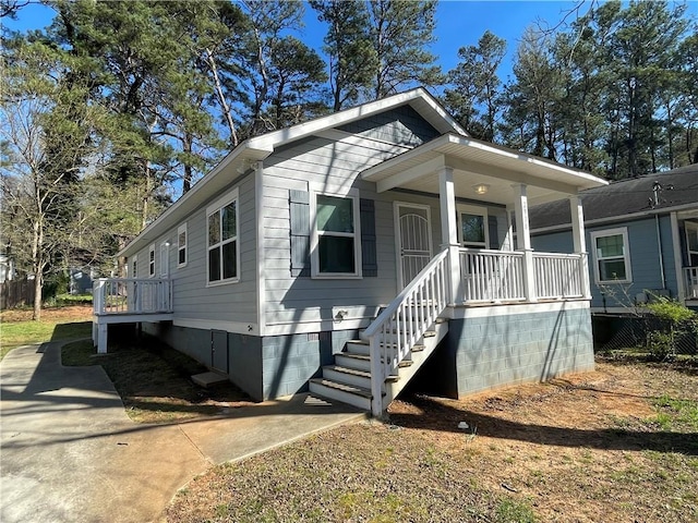 view of front of home with a porch