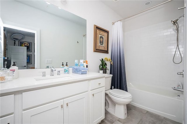 1821 Huntington Hills Ln NW, Atlanta, GA 30309 - bathroom with vanity, toilet, and shower / bath combo with shower curtain