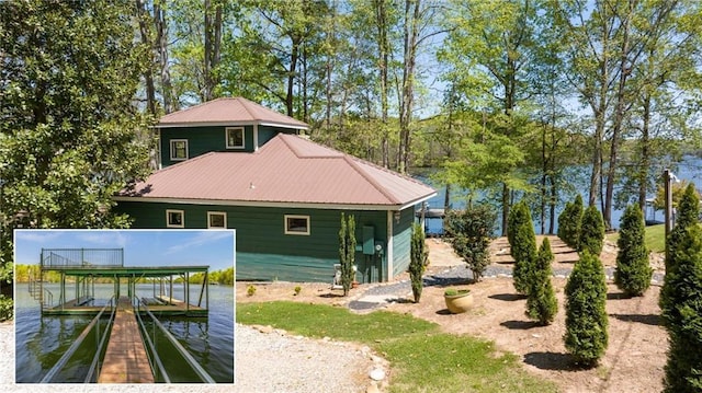 3868 Jack Wilson Rd, Gainesville, GA 30506 - back of property with boat lift and metal roof
