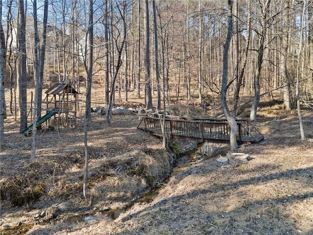 view of yard featuring a playground