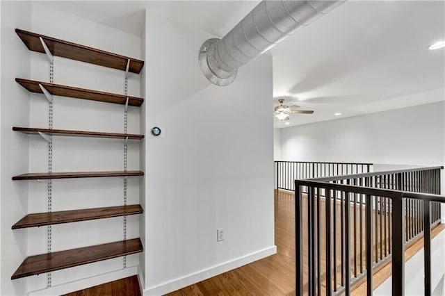 hall featuring light hardwood / wood-style flooring