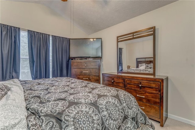 3623 Thurleston Ct SW, Marietta, GA 30008 - bedroom with vaulted ceiling, carpet floors, a textured ceiling, and ceiling fan