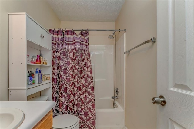 3623 Thurleston Ct SW, Marietta, GA 30008 - bathroom with vanity, shower / tub combo with curtain, and a textured ceiling