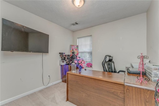 3623 Thurleston Ct SW, Marietta, GA 30008 - home office featuring light colored carpet and a textured ceiling
